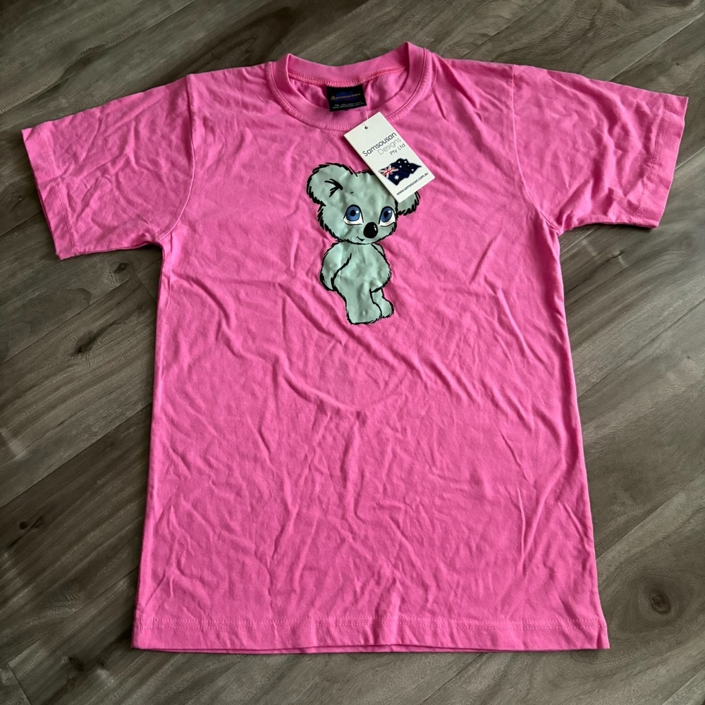 Samsousan Designs Australia Women's Cute Koala T-Shirt‎ Hot Pink Size M NWT
